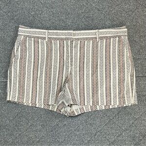 Ann Taylor Loft Shorts Womens Size 14 Tan Cotton Pockets Geometric